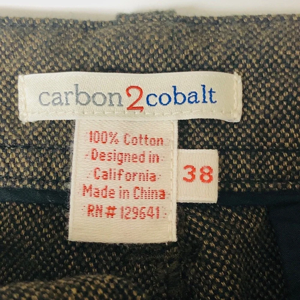 Carbon 2 Cobalt Brown Heather Pants Button Fly Mens 38‎ Tag Cotton 40x30 Preppy